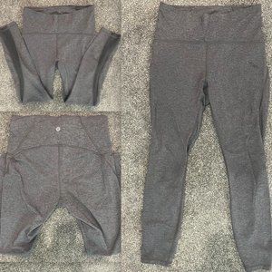 Lululemon Heathered Black Grey Featherlight Leggings Size 8